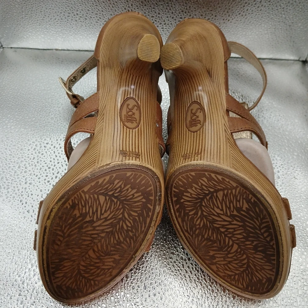 Söfft Brown Strappy Heeled Sandals Women's Size 8